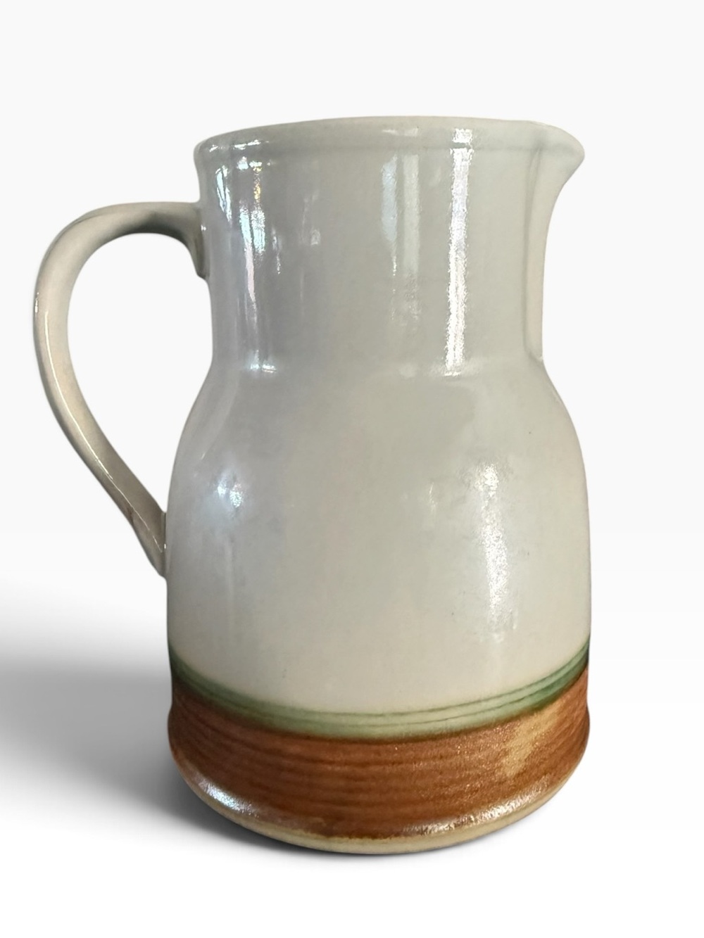 VTG Iron Mountain Stoneware Whispering Pine 2 QT Water Pitcher MCM Nancy P. Lamb